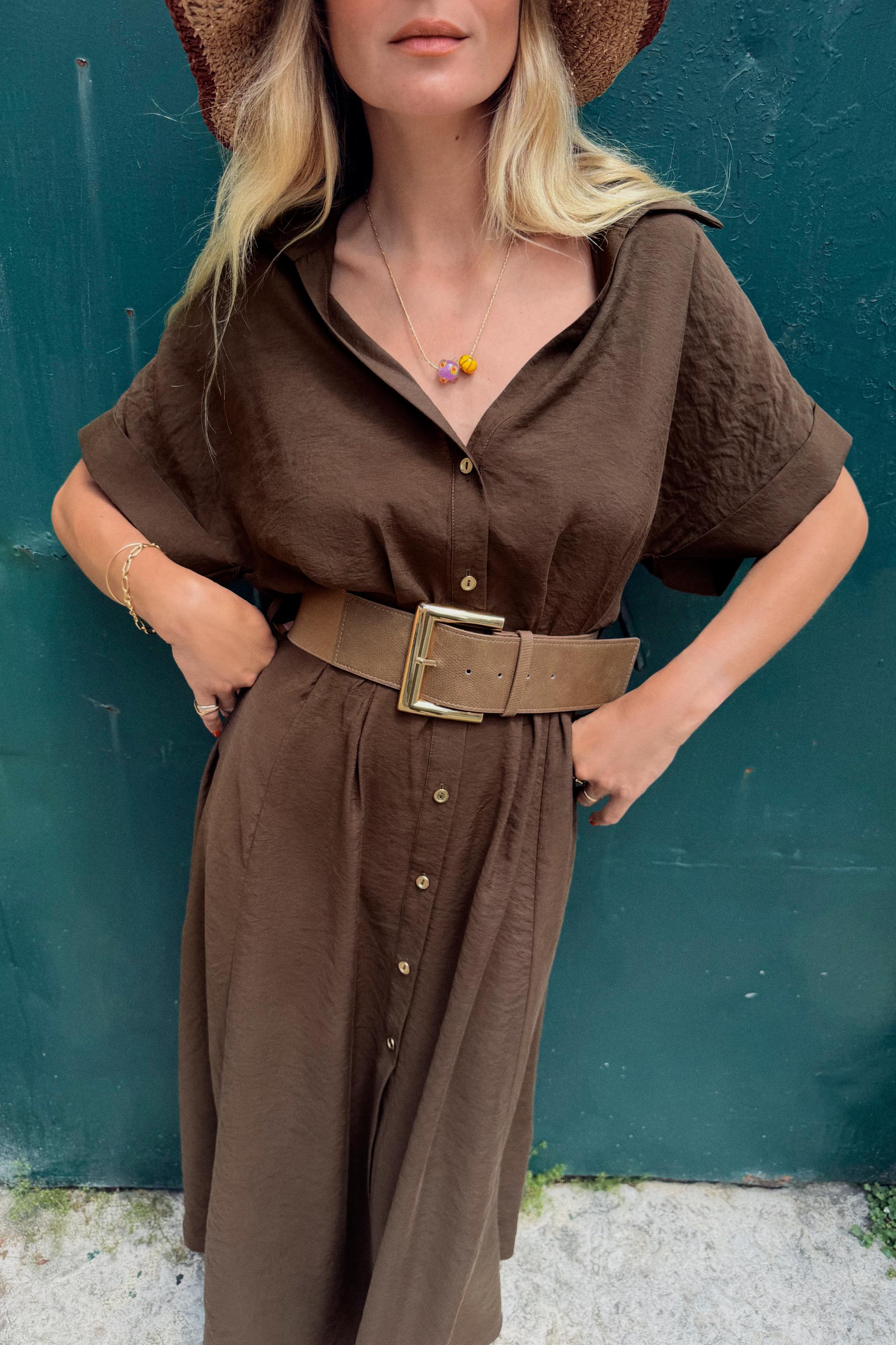 BELTED MIDI DRESS